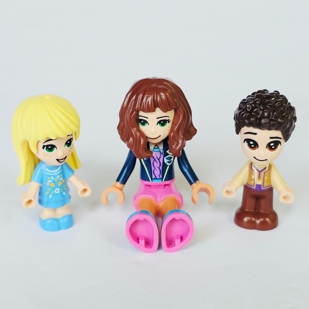 LEGO Friends Mini-doll Hair Pieces Lot of 3 Yellow Brown Curly Replacement Parts